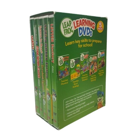 Vintage 2006 LEAP FROG Learning DVDs 5 Pack Phonics Reading Alphabet Words Math - Picture 11 of 15